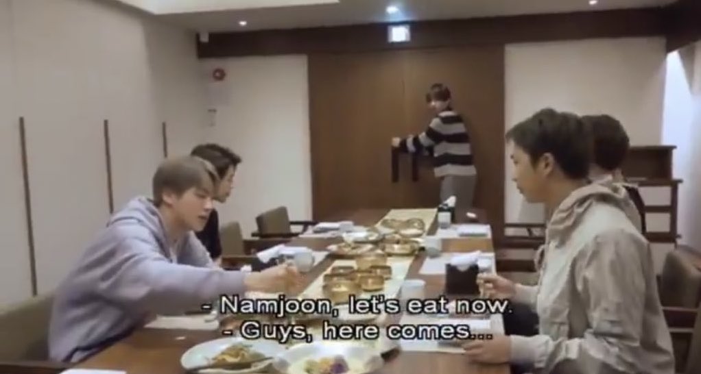 When joonie was extremely hungry and Jin just went "namjoon-ah, let's eat now"
