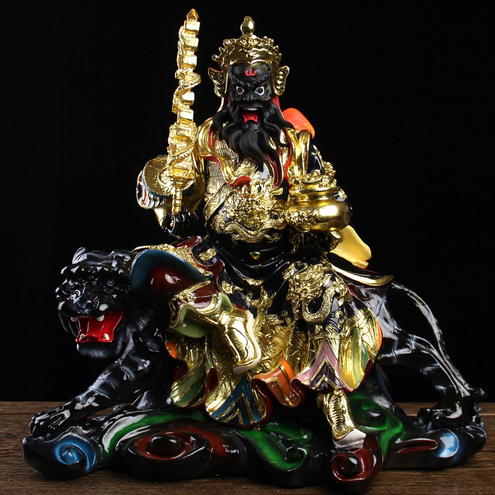 趙公明】玄壇真君 武財神。黒い面、黒い虎、金鞭。 ブラック超公明！が