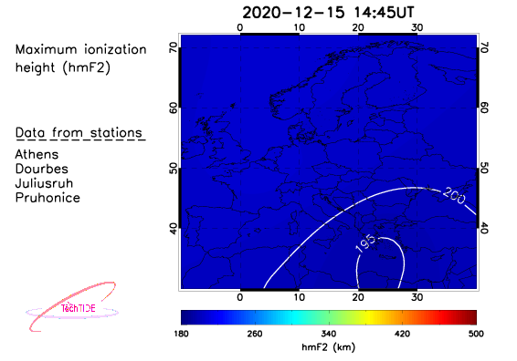 📡An announcement for ESA #SpaceWeather Transionospheric Radio Link users. The Ionospheric Group of the National Observatory of Athens now provide real-time and archived maps of hmF2 for the European region 🌍

👉 swe.ssa.esa.int/dias-federated