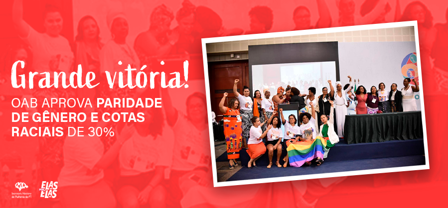 MulheresPT's tweet photo. Depois de longa e intensa mobilização da advocacia feminina e da advocacia negra, ontem foi finalmente aprovada a paridade de gênero e cotas raciais de 30% na @CFOAB.
É mais uma grande conquista que merece ser comemorada por todas as mulheres! #ElasporElas #Paridade #CotaRacial https://t.co/TnVjlIcMGM