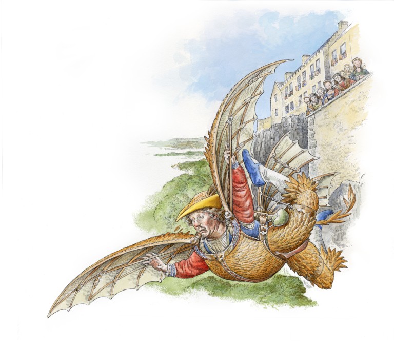 John Damian, aka the Birdman of Stirling, could have been the poster child for 'this is me trying'. Legend has it that in 1507 the alchemist for James IV tried to fly from the walls of  @stirlingcastle in a chicken suit, but ended up in a muck-heap with a broken leg.