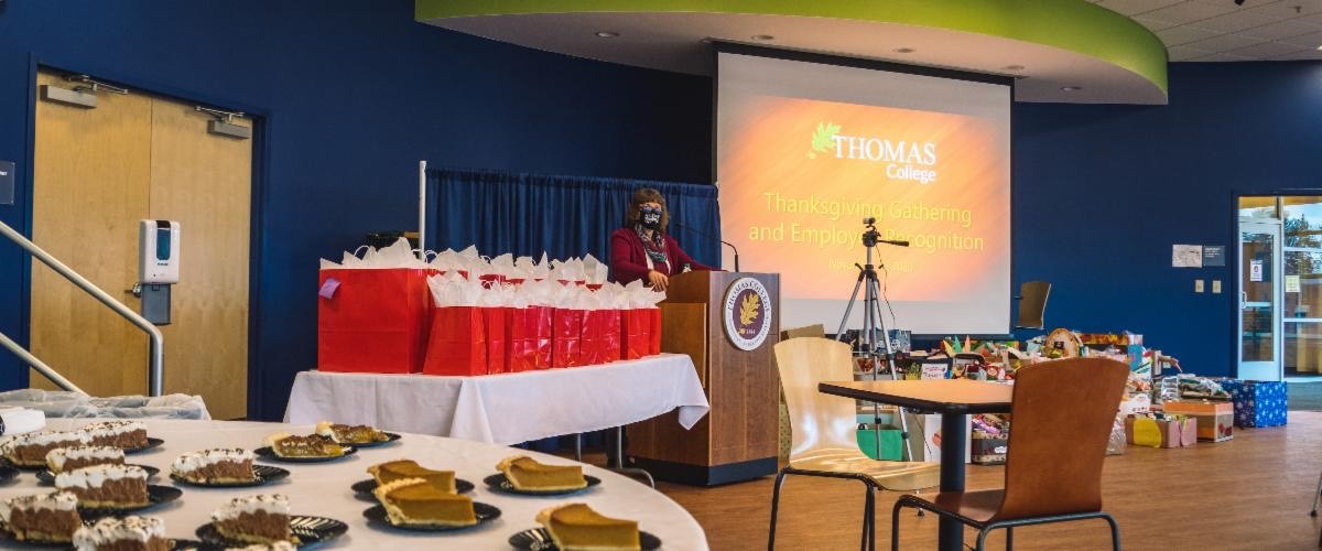 nacathletics's tweet photo. Hooray for @TCTerriers & @TC_SAAC for donating food & funds to the @ThomasCollege Thanksgiving meal basket effort to provide for families in need! TC donated 55 baskets total, 9 were funded by student athletes and teams! #whyd3 #d3Donates #oneNAC #NACSAAC https://t.co/AxbKBdef5d