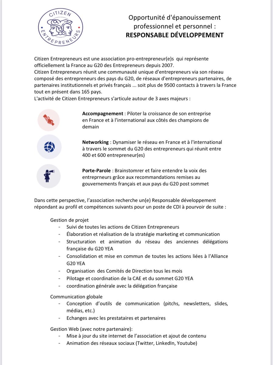 AreREHMAN's tweet photo. Citizen Entrepreneurs offre une belle opportunité d’épanouissement professionnel et personnel à un(e) Responsable Développement ! #emploi #Recrutement @CTZentrepreneur https://t.co/FxrAsDwItV