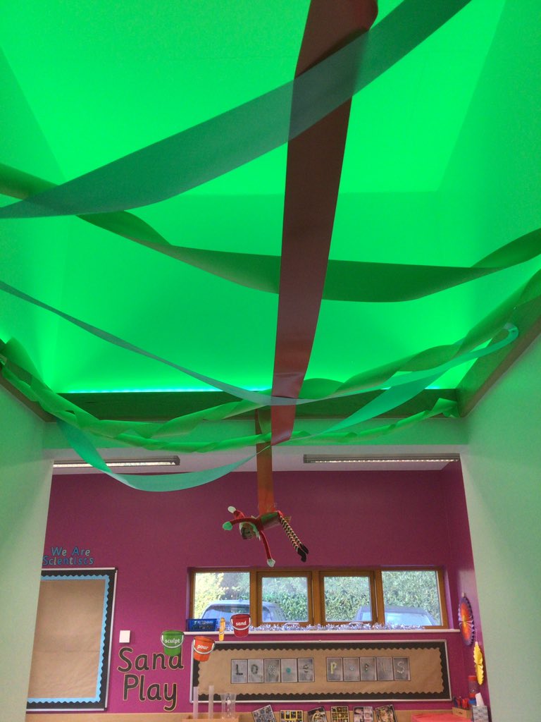 Our little elf has helped us get party ready by decorating our corridor today! 🎊 we were VERY excited this morning! 😃✨ don’t forget tomorrow is Christmas party and Christmas dinner day 🎄🎁🥳