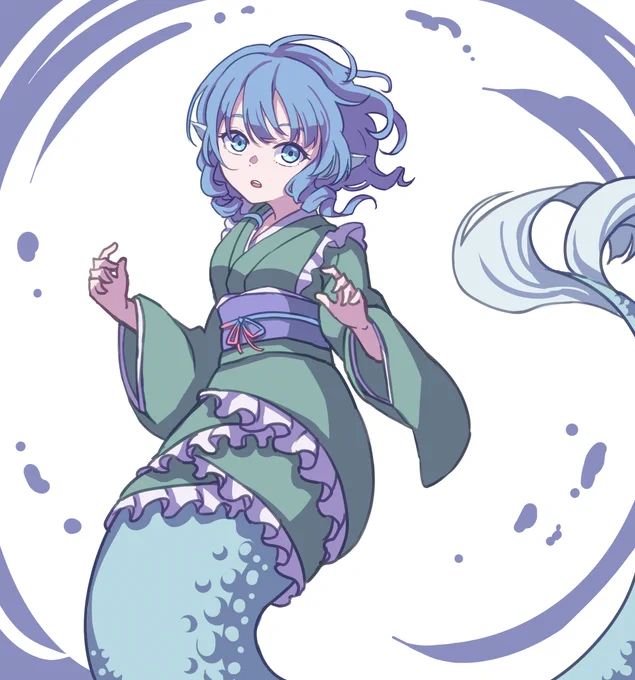 #深夜の真剣お絵描き60分一本勝負 
わかさぎ姫 