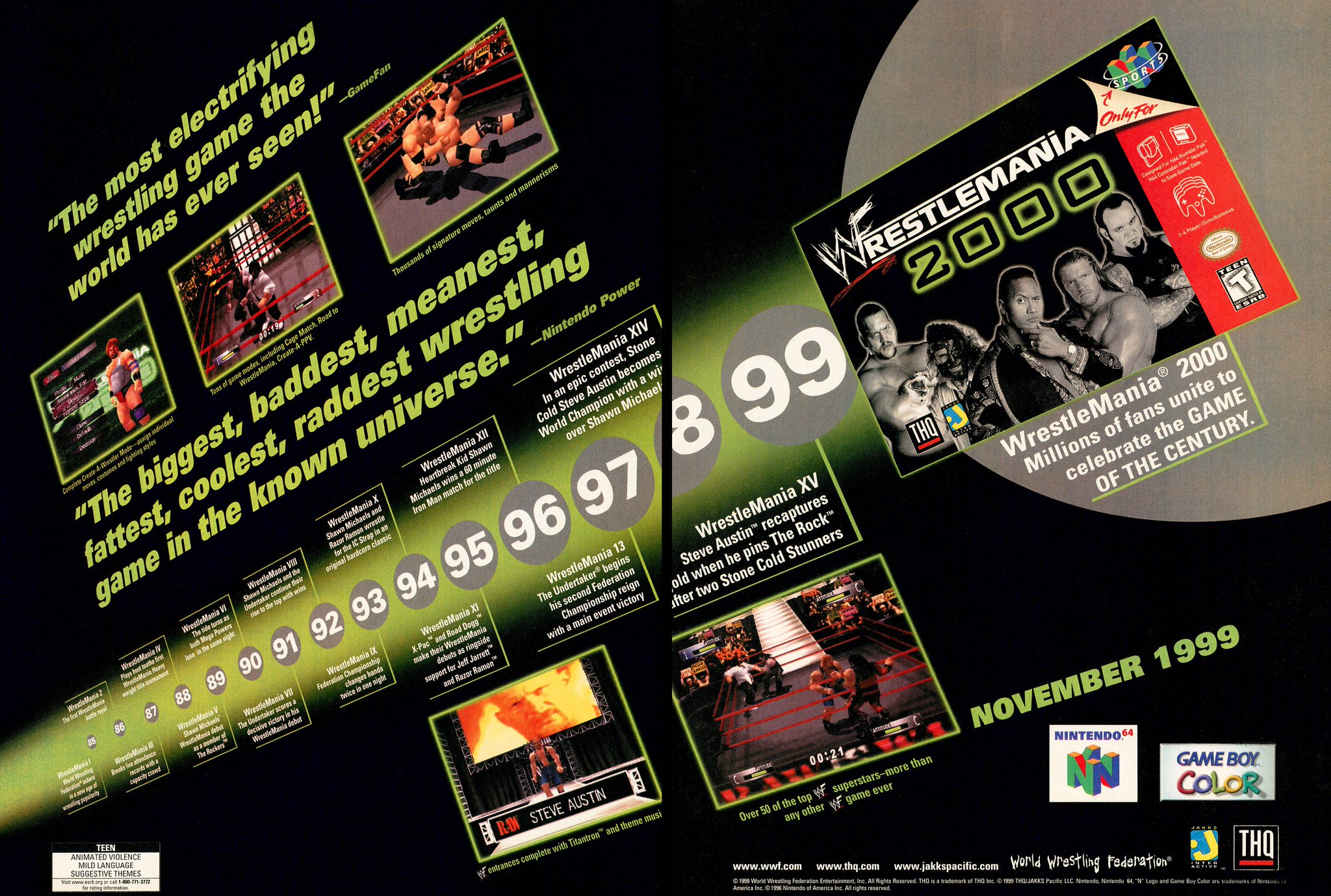 WWF レッスルマニア2000 （日本語版）NINTENDO64用ソフト（WWFレッスル 