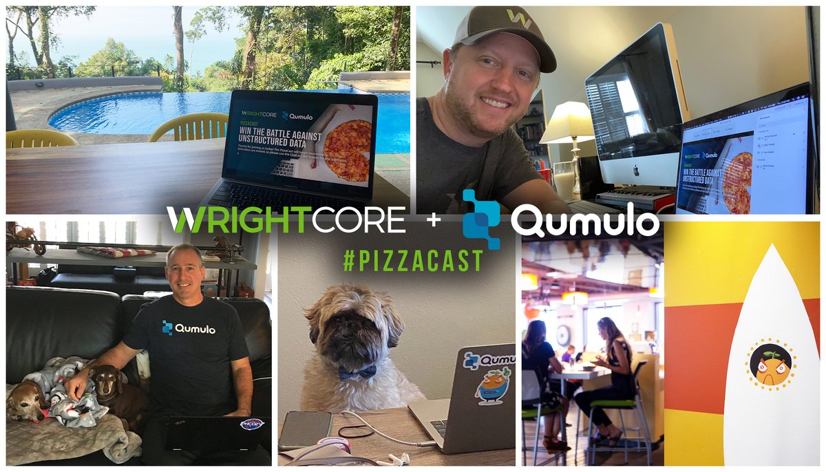 wrightcoreinc's tweet photo. Thanks to all who joined the @wrightcoreinc + @qumulo #PizzaCast recently. #WrightCorePizzaCast #MakeITWright #UnstructuredData #FileDataPlatform #Cloud #CloudMigration #FileStorage #Qumulo #WrightCore #RemoteWorkforce #WFH #SocialDistancing https://t.co/2P9ZHFSbNM