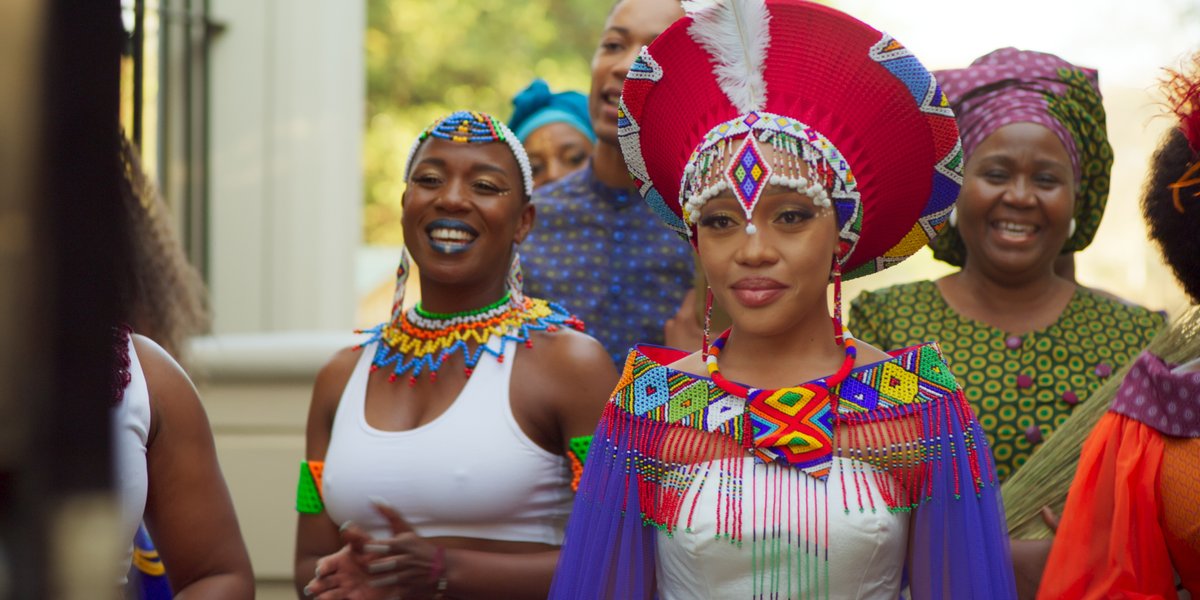 NetflixSA's tweet photo. Hilililili! Tomorrow you're cordially invited to meet the Twala's and the Sello's on #HowToRuinChristmas. 💍💃🏽💃🏽🖤❤️ https://t.co/rlzqKcPry6
