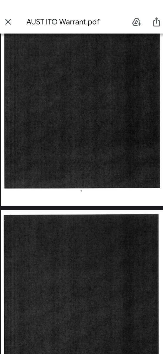 The Information to Obtain a search warrant (ITO) is 17 pages, More than 6 pages are blacked out. It's used to persuade a justice of the peace to sign off on the warrant. The redacted info concerns 3 confidential informants and details like if they were paid, criminal records, etc