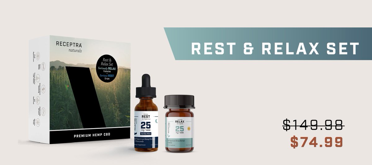 cbdtop10's tweet photo. Need a last-minute gift? Receptra Naturals is offering their boxed CBD gift sets at 50% off! This sale is only through tomorrow 12/16, so hurry to shop the Receptra site here https://t.co/rszgO0LfxR. #CBD #CBDgift #CBDsale https://t.co/kuMJ1pN8ql