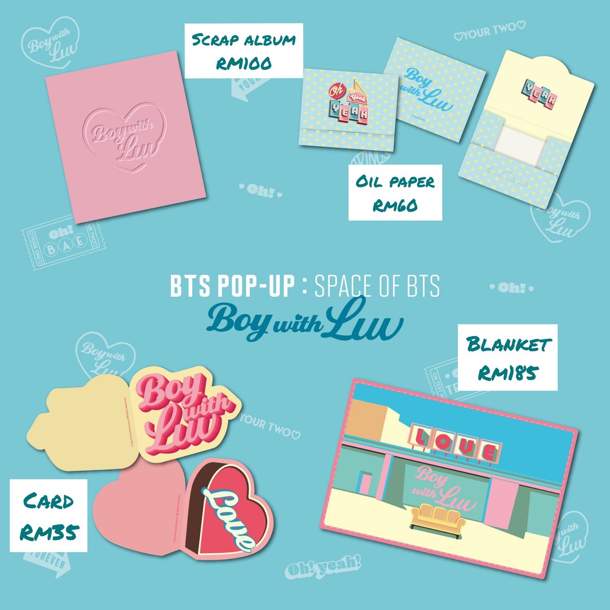 22ssalemida's tweet photo. ❣BTS POP-UP : SPACE OF BTS
Boy with Luv Merch is coming !!!!
*Price in pic NO 2nd payment
WM+8 EM+15
Dm for more information😉
#BTS #bts #btsmerch #btsmalaysia #BTSshopMalaysia #btspopupstore #btsshopmalaysia #BTSmalaysia #BTS_POPUP #BTSPOPUPSTORE #boywithluv #boywithluvbts https://t.co/klE2qDMn8F