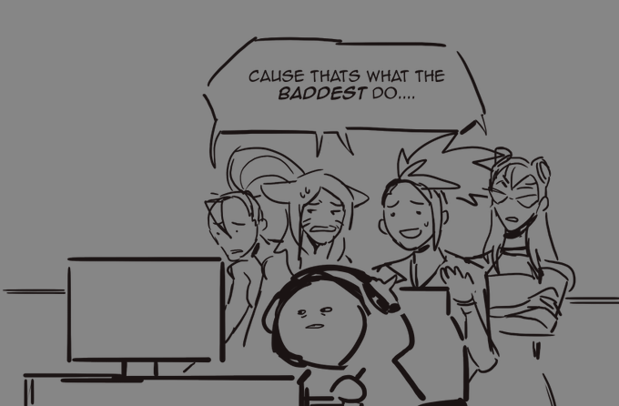 pictured: kda girls forced to sing the baddest on loop to help me get out of a depressive episode 