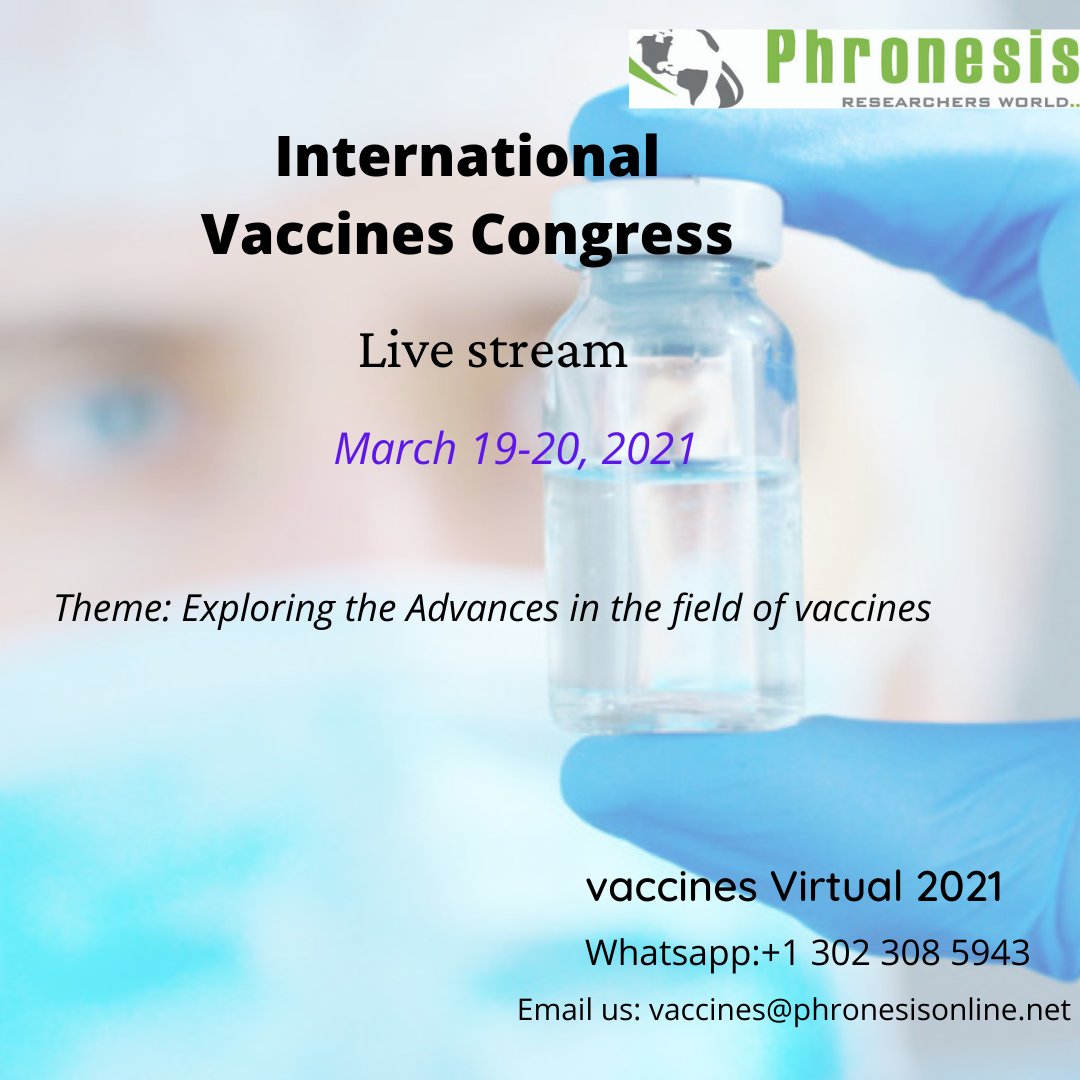 PhronesisOnline's tweet photo. #InternationalVaccinesCongress2021 #OnlinemeetingonVaccinesCongress #VirtualmeetingonInternationalVaccinesCongress #InternationalVaccinesCongress(Virtual)2021 #InternationalvaccineCongress #upcoming2021VaccinesCongress #vaccinesVirtual2021 #Listofvaccineconference https://t.co/eXyBOn958T