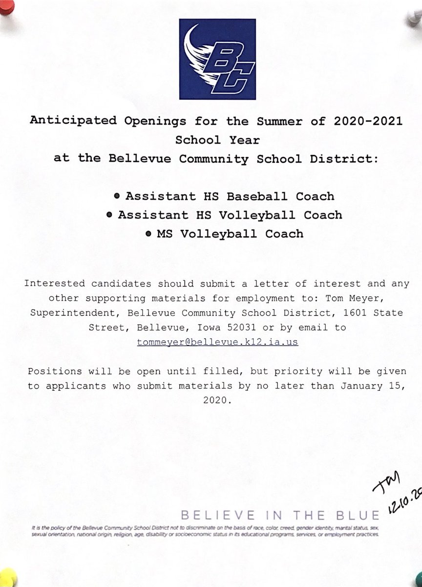 cometsBSBL's tweet photo. Bellevue High School has a current opening for an Assistant High School Baseball Coach. Please see details below: .@BellevueComets https://t.co/OugBo1PEsz