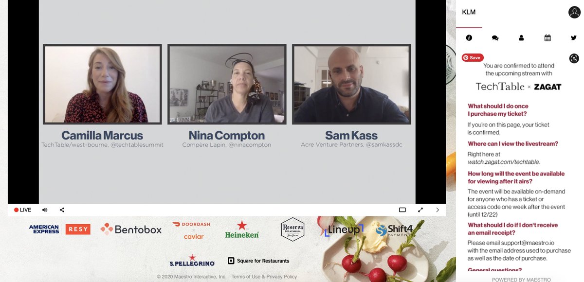 KerriLMason's tweet photo. We're LIVE, talking restaurants and politics @techtablesummit @Zagat @chefsamkass @nina_compton! Come hang: https://t.co/CZFcTreCEQ https://t.co/NDnzYvowII