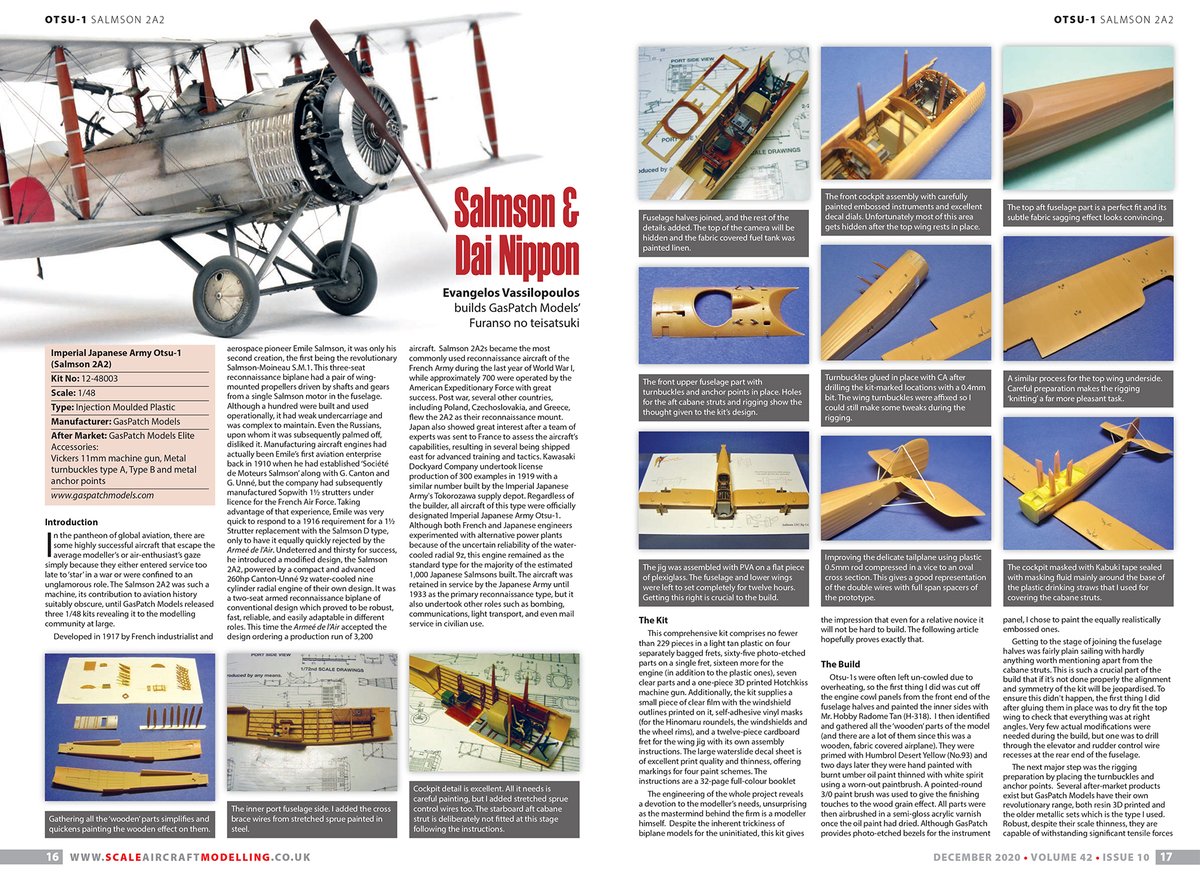 GuidelineP's tweet photo. Did you see the great feature on the Gaspatch Models Imperail Japanese Army Otsu-1 in the December issue of #SAM Scale Aircraft Modelling #magazine still available #print #digital https://t.co/og6qDLUvzJ
#scalemodelling #scalemodels #gaspatchmodels #aviation #aircraft #hobby https://t.co/BTlKwSRcSb