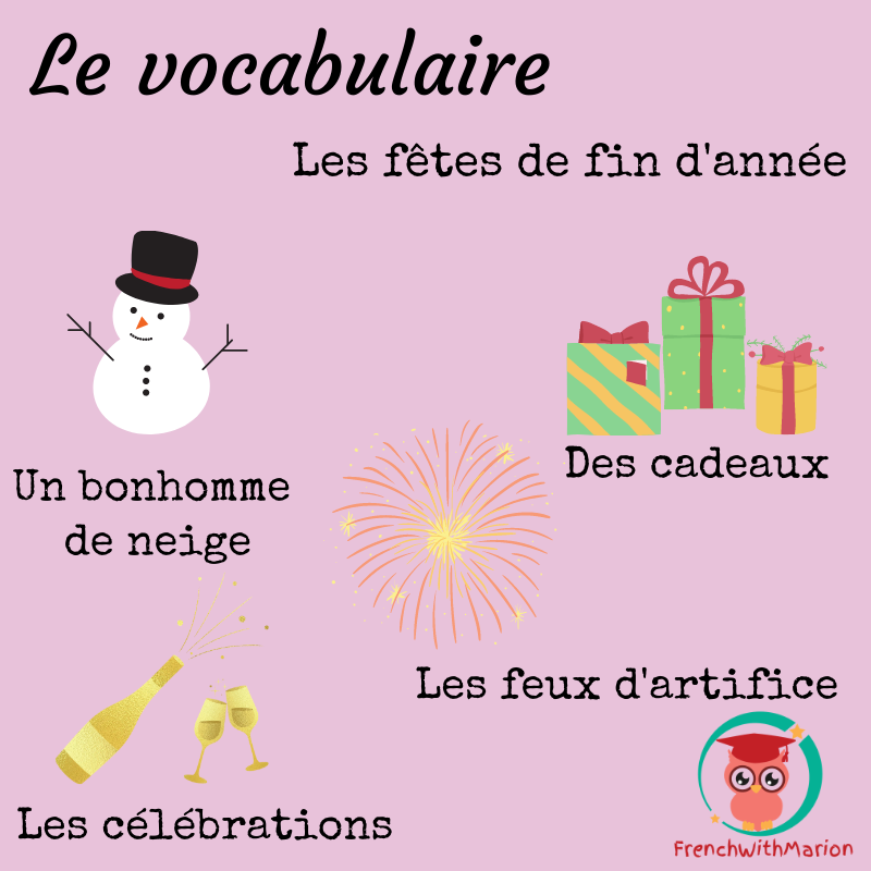 FrenchWthMarion's tweet photo. Qu'est-ce que vous allez faire pour les fêtes de fin d'année? 🎁☃️🥂🎉
#fêtes #vocabulary #learnfrench #tefaq https://t.co/HKiPQ40j9l