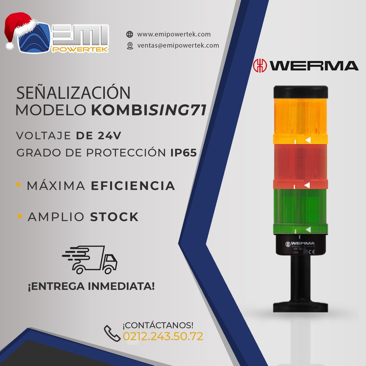 EMIPowertek's tweet photo. ¡Disponible señalización KombiSign 71, marca Werma!

Cuenta con:

📍Con montaje para suelo y tubos.
📍Puedes reunir hasta siete colores en un elemento de señalización. 
📍 Reproducción de voz con archivos MP3 o wav propios.

‼️Disponible para entrega inmediata ‼️ https://t.co/1foeyw36su