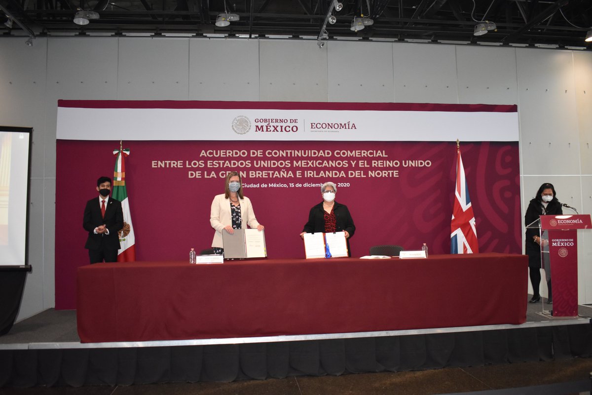 UKinMexico's tweet photo. #BreakingNews📰
Today, we are celebrating the #UK🇬🇧 and #Mexico🇲🇽 have signed a bilateral trade continuity agreement. 
A great way to end 2020! 
#UKMX https://t.co/h3Fn18unhF