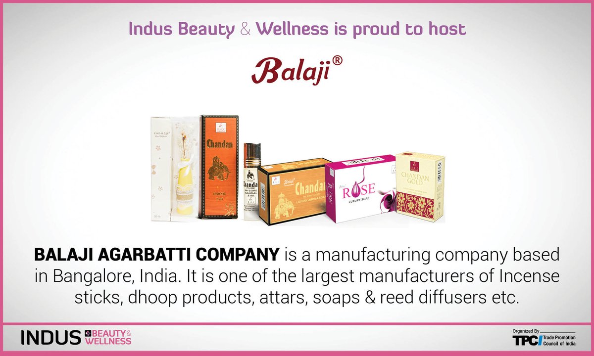 BeautyIndus's tweet photo. .@balajiincense is meeting leading global importers of its products like incense sticks, dhoop, soaps etc exclusively through Indus-Beauty &amp; Wellness.

To participate,
Contact: +91 8178533037; +91 8882707757
@DoC_GoI @TPCI_ @indusfoodshow https://t.co/rFGjgUdvfh