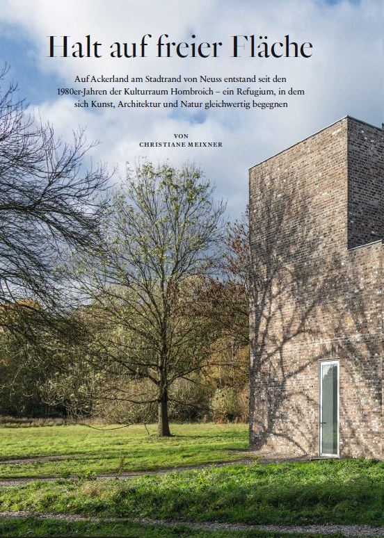 Die neue <a href="/WELTKUNST/">Andreas Faerber</a> stellt REISEZIELE ZUR KUNST vor und widmet HOMBROICH sechs Seiten, mit einem Text von Christiane Meixner.