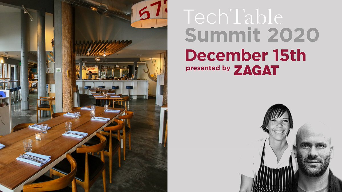Zagat's tweet photo. We're LIVE with @techtablesummit 2020, and kicking off the day with the State of the Industry panel featuring @chefsamkass, @nina_compton, and moderated by @_camillaruth_. We'll be live Tweeting all day. Follow along with the hashtag #TechTableSummit2020 https://t.co/MVxO70FAXI