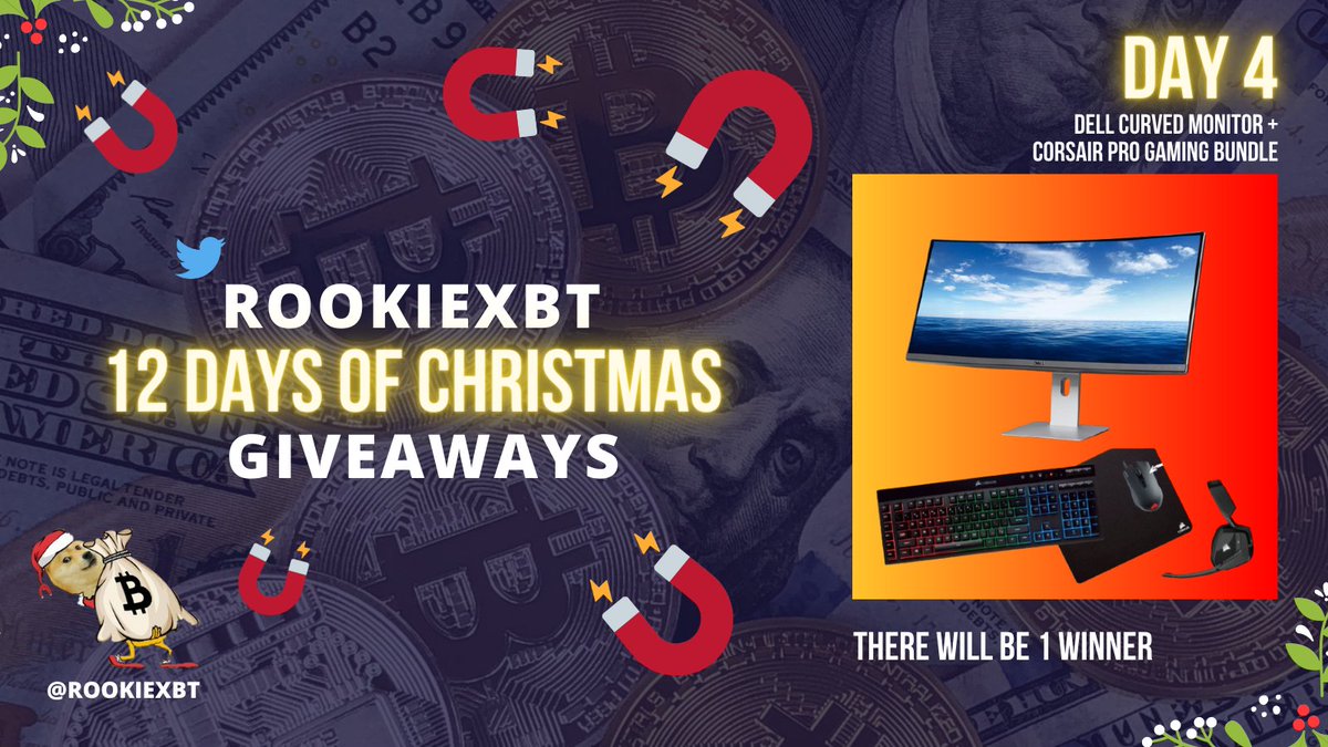 Day 3 - #RookieXBT12DaysofChristmasChristmas 🎄

Follow :

@traderkoz
<a href="/LomahCrypto/">Loma</a>
<a href="/devchart/">Devchart 👨🏻‍💻</a>
<a href="/pierre_crypt0/">Pierre</a>
<a href="/LSDinmycoffee/">krillin ॐ</a> 
<a href="/CryptoUB/">UB</a>
<a href="/redxbt/">red</a>
<a href="/RodMaartin/">Crypto-ROD</a>
<a href="/RektProof/">RektProof.</a> 
<a href="/Tradermayne/">Mayne</a>

31.5' Dell Curved Monitor + Corsair Pro Gaming Bundle

SHOW THIS TWEET SOME LOVE

#magnetgang 🧲