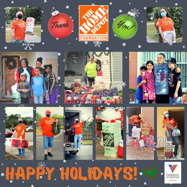VOAFLA's tweet photo. The holidays are looking much brighter for 3 #VOAFL veteran families thanks to @HomeDepotFound’s #OperationSurprise! @HomeDepot W. Melbourne &amp; @5870Mdo associates shopped, wrapped &amp; safely surprised them w/gifts, decorations, hope, &amp; positivity.
@news6:https://t.co/z8JpWu28g5 https://t.co/sHGNYNo4oo