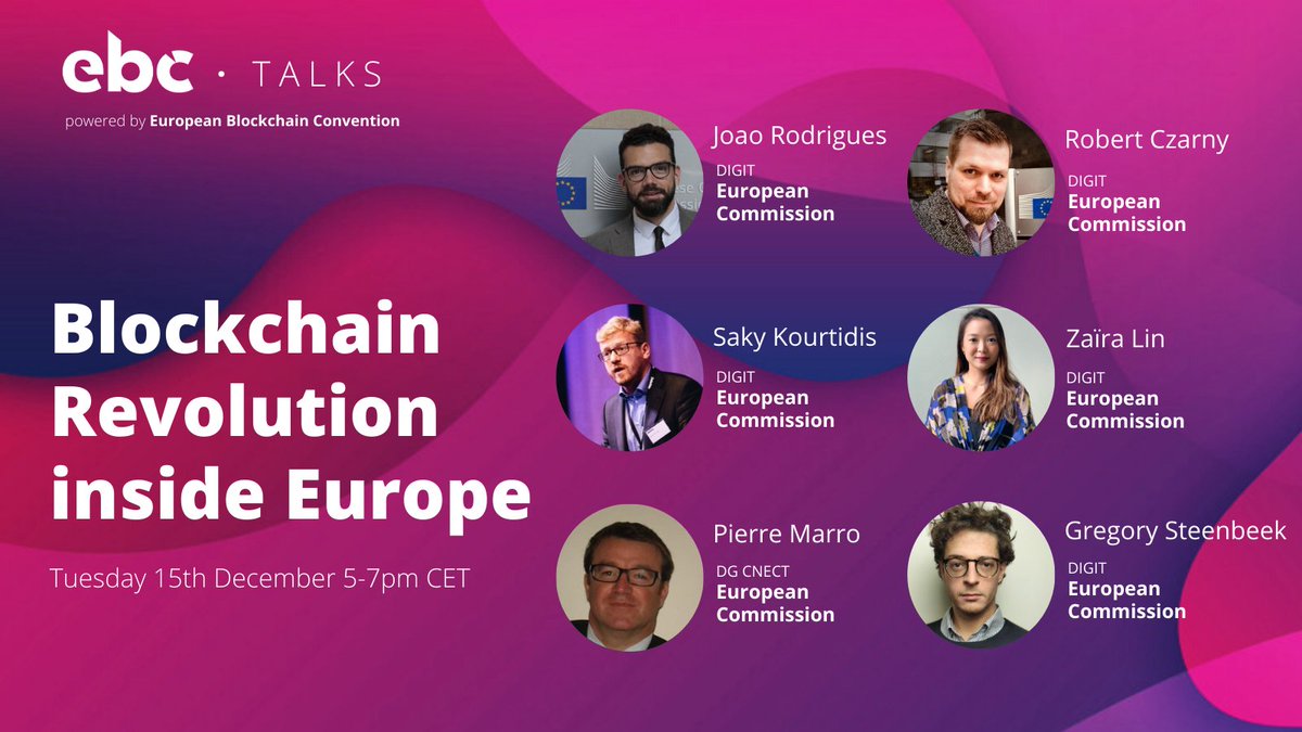 EBlockchainCon's tweet photo. 🆕We are starting now the new #EBCtalk with the European Commission , 2-hour masterclass in #blockchain topics for Europe's revolution.
🙋Please feel free, to join us with the following direct access:
📺 https://t.co/C7wDVbUZBG https://t.co/yJvDs6CMWt
