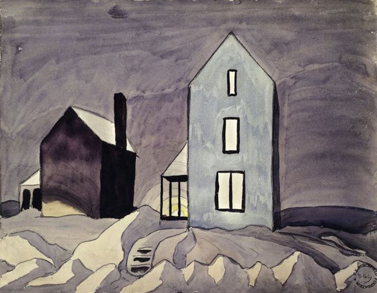Charles E. Burchfield (1893-1967) - Two Houses, ca. 1920