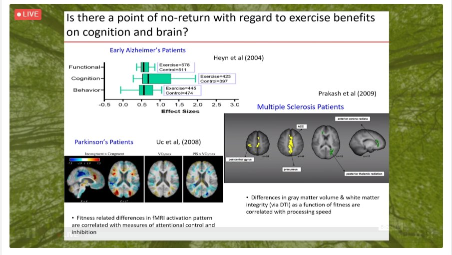 IGuttmann's tweet photo. Art Kramer from Center for Cognitive &amp; Brain Health at @Northeastern explains the influence of #exercise and physical activity on congnitive and #BrainHealth 
#JTGuttmann20 https://t.co/mG1vKuzEks