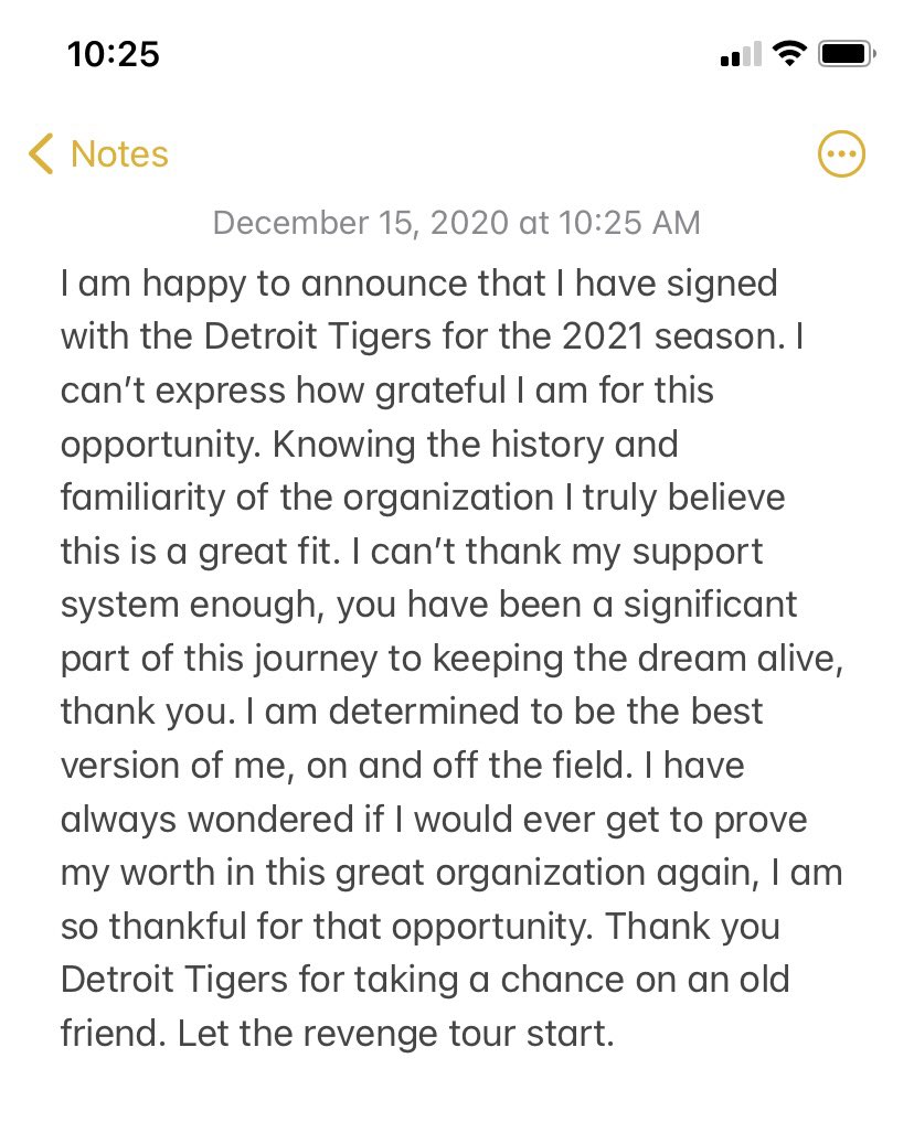 Blessed for this opportunity. Thank you <a href="/tigers/">Detroit Tigers</a>