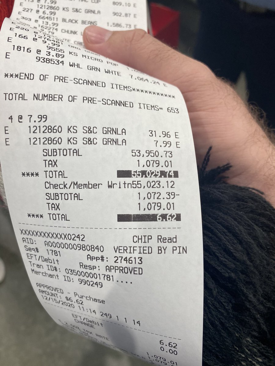 Had the photo of the cashier's check for y'all yesterday Here's the initial dollar amount, the final dollar amount after we added 5 more boxes of stuff, and the printed receipt