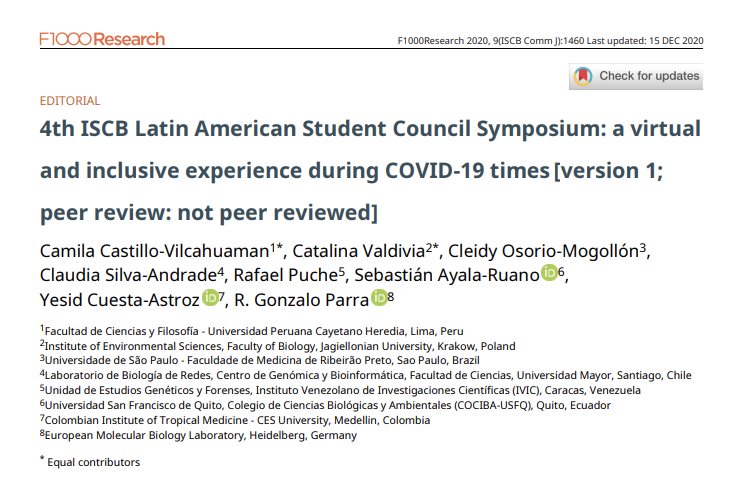 GonzaParra_'s tweet photo. Here we share the highlights from the 4th ISCB-LASCS Symposium! Great team effort and an important step towards a larger community in Latin America!
@reymonera @cata_valdivia_a @CleidyOsorio @Claudia_Silva_A @rpucheq @AyalaRSebastian y @ycuestaastroz
https://t.co/y1f8ZwkGi2 https://t.co/BF6iAkCHED