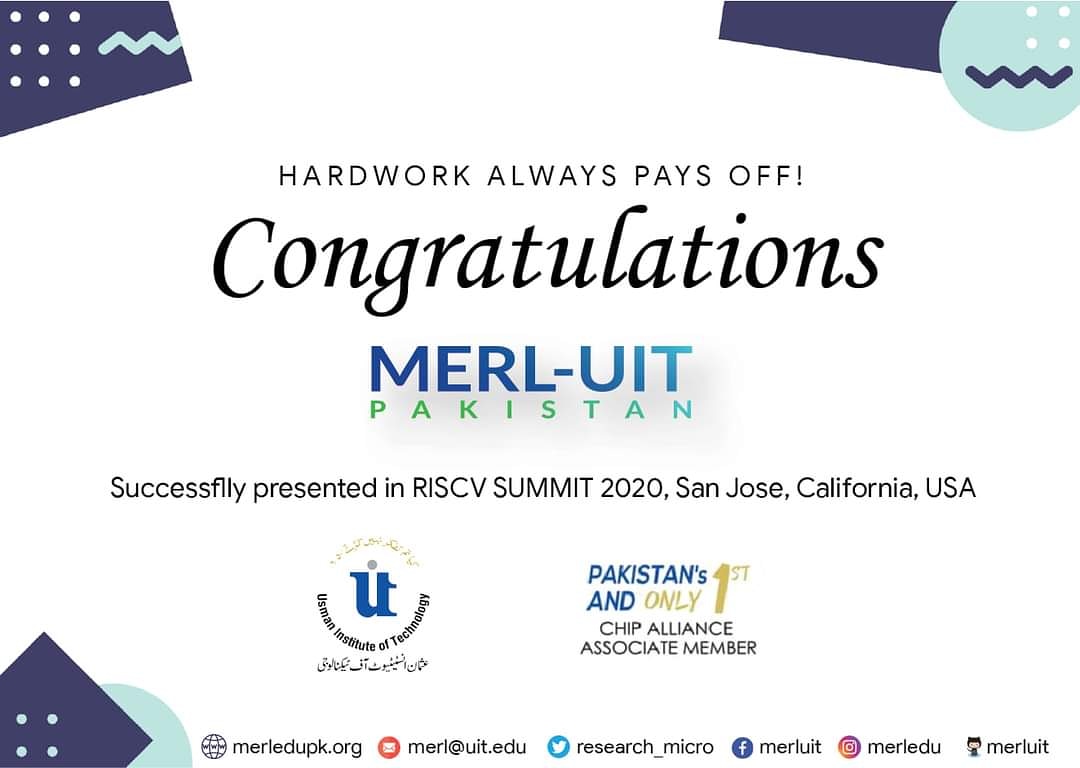 UITUniversity's tweet photo. Congratulations!! MERL UIT has successfully presented a Tutorial on Reverse Engineering of Rocket Chip in the third annual RISC-V summit, San Jose, California, USA. 

#riscv #opensource #riscvsummit2020 #merluit #merl #online https://t.co/b5G9l04rwk