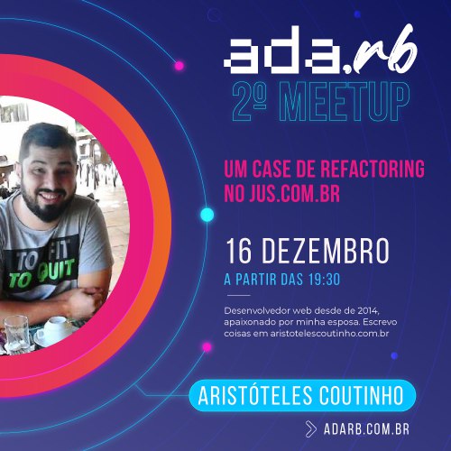 adarb_oficial's tweet image. Confira amanhã às 19:30 BRT a palestra do @aristotelesbrc sobre:

Um case de refactoring no jus.com.br

Transmissão: youtube.com/watch?v=VxQj-8…

#ruby #meetup