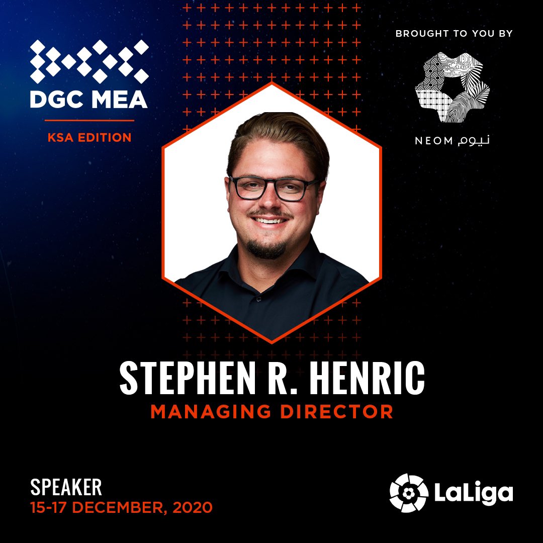 DGCMEA's tweet photo. Watch @docspitsfire06 and Stephen Henric talk about non endemic brands emerging through gaming tech! 

@LaLigaEN 
#DGCLive #DGCMEA https://t.co/DUUQDa7EgW