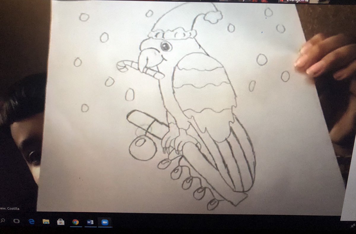 MsZaner's tweet photo. @ElementaryMcbee 2nd Grade artists are reading the book “Abuela, Mango, and Me” by Meg Medina for our #UnitedWeRead project and drawing their own Mangos with a holiday twist! 🦜🎄🎅🏼#LibrARTy @McBeeLibrary @McBeeLiteracy @IJS0107 @AISDArts https://t.co/xbnb7SHkfe