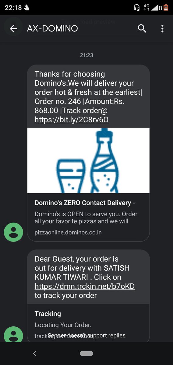 ShubhamPod's tweet photo. @dominos_india @dominos What kind of a joke is this? Delivery boy..unreachable, outlet..not receiving call, tracking..not working. Above an hour since the order is placed! 35 mins since delivery boy is out! Shut down your stores with this lax attitude! https://t.co/ENqS4PYNch