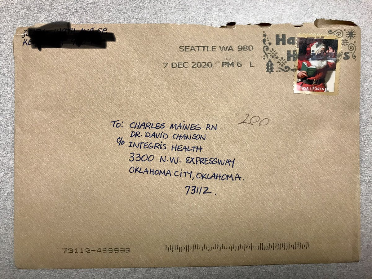 Today Charles sent me this picture of a letter he received at work about a week or so after our interview aired on  @MSNBC. The return address came from up in Kent, Washington just south of Seattle. 2/6