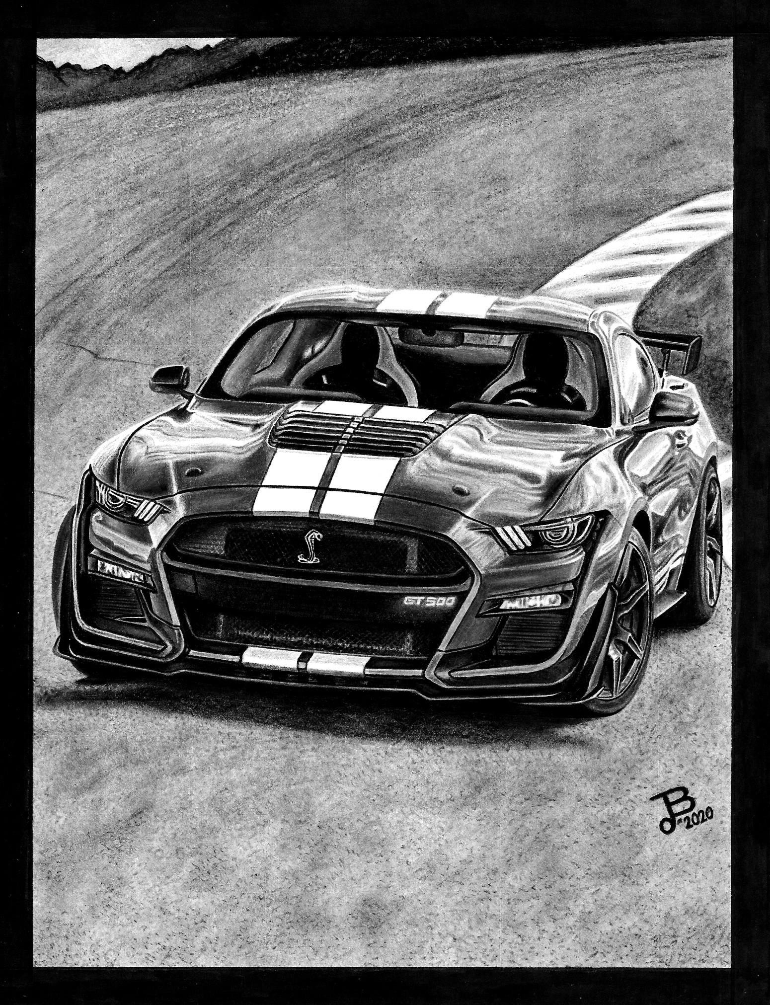 How To Draw A Ford Mustang Shelby Gt500