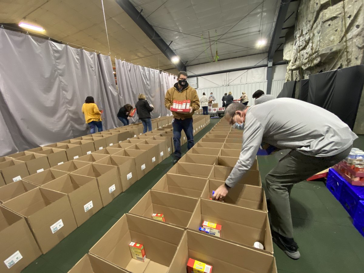 Greenbush team members from many departments joined forces this morning to pack 150 food boxes for families in need. We're honored that <a href="/flagchurch/">FLAG Church</a> in Pittsburg chose to partner with our culinary team for this special project!