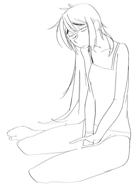 ネタがないので途中経過とか
デジタルで作画していて便利だなと思うのは清書の段階でも堂々とコピーアンドペーストと拡大縮小して各パーツのバランスをいじれるところだと思うのですが
ラフを赤線にすると割と元のラインを良く無視してるのが分かりますね 