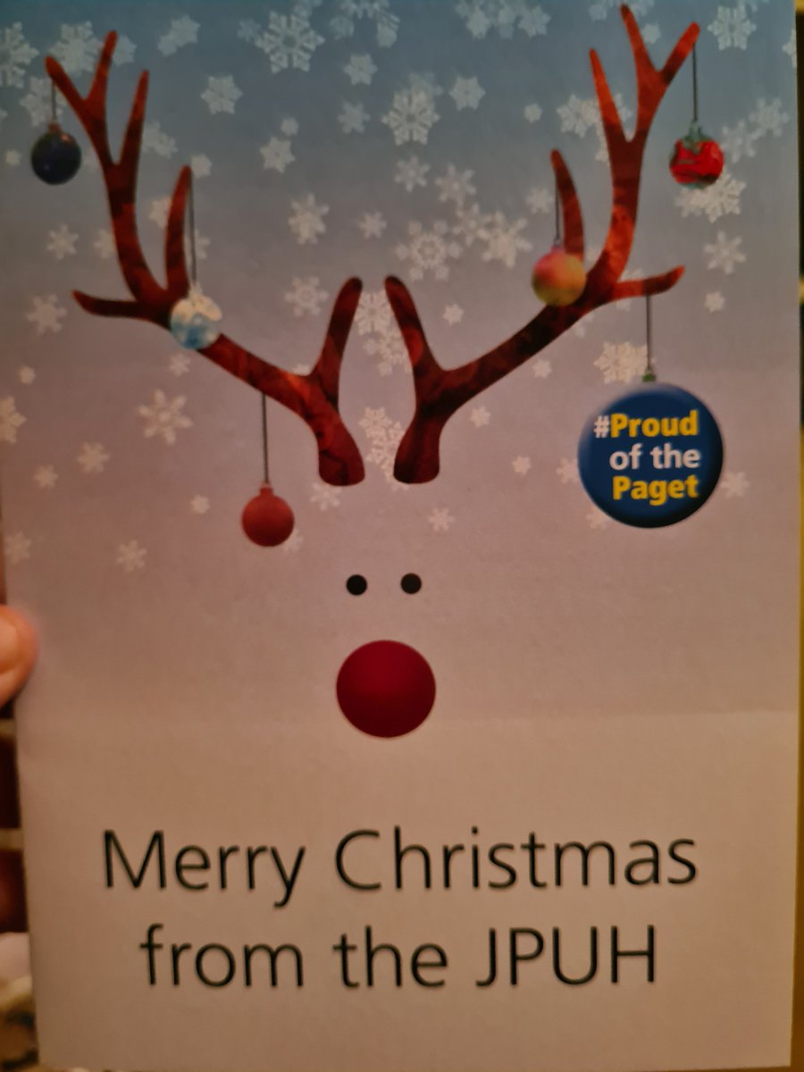 Thank you so much <a href="/annanhills/">Anna Hills</a> and <a href="/JamesPagetNHS/">JPUH NHS FT</a> exec team for the Christmas card. It really is the little things that make a huge difference. Thank you for my Christmas card it has really brightened my day. Wishing you all a safe and Merry Christmas 🎅 🎄