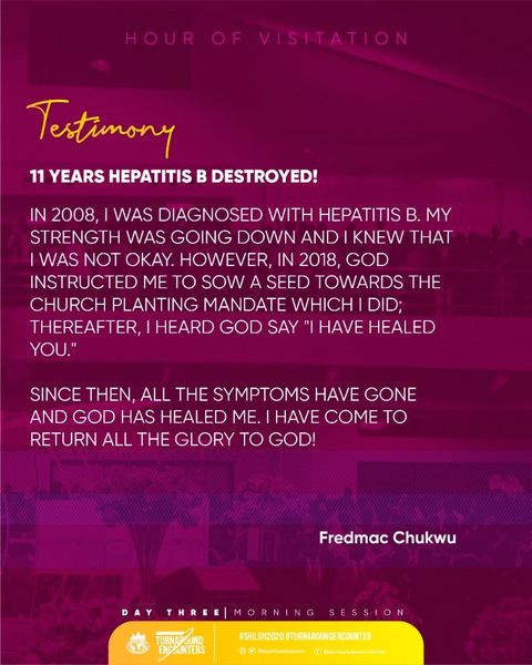 ft_canaanland's tweet photo. Hepatitis destroyed at Shiloh!
God is the Balm in Gilead, the Healer!
#Shiloh2020
#TurnaroundEncounters https://t.co/16g0izvtJF
