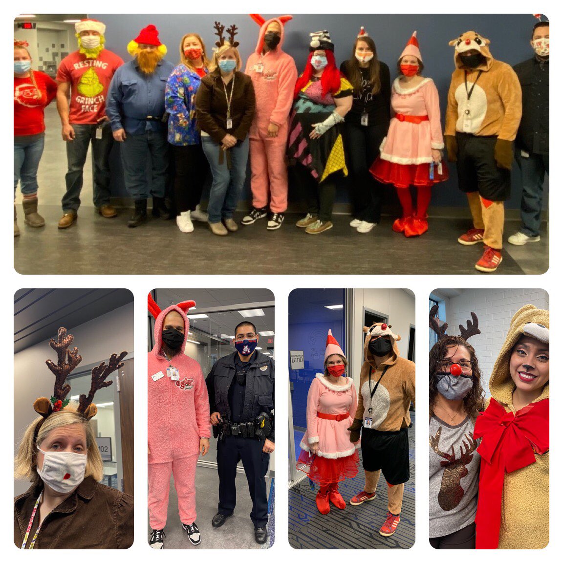 DillardAchieves's tweet photo. Totally normal day at Dillard. Nothing to see here. Bonus points if you can name all of our Christmas characters. https://t.co/IgjtYkdbdD