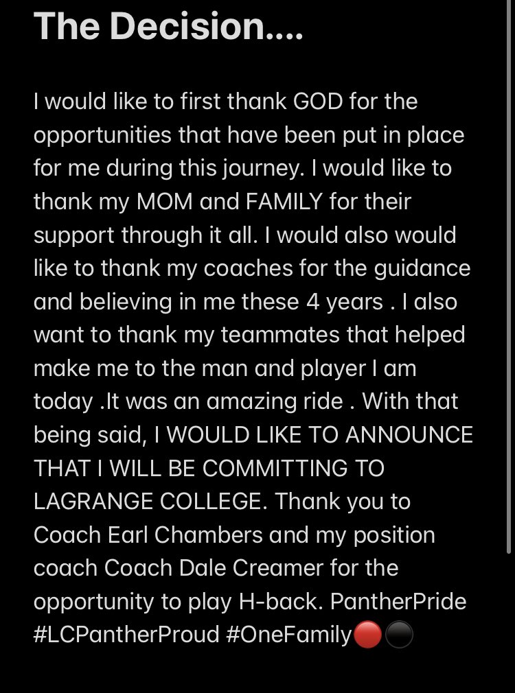 jkeys_57's tweet photo. COMMITTED✍🏾🖤 @CoachEChambers @LCFootball18 @MilesLandingham @CoachDCreamer @LV4eva1983 @Wampus_Cats @Coachjscog @Kreyenbuhl11 @toogriddygrooms @JFitzTV @nhutchisontv @lamargafford @KALBSports @KjaeSports https://t.co/oF3KZQaxvt
