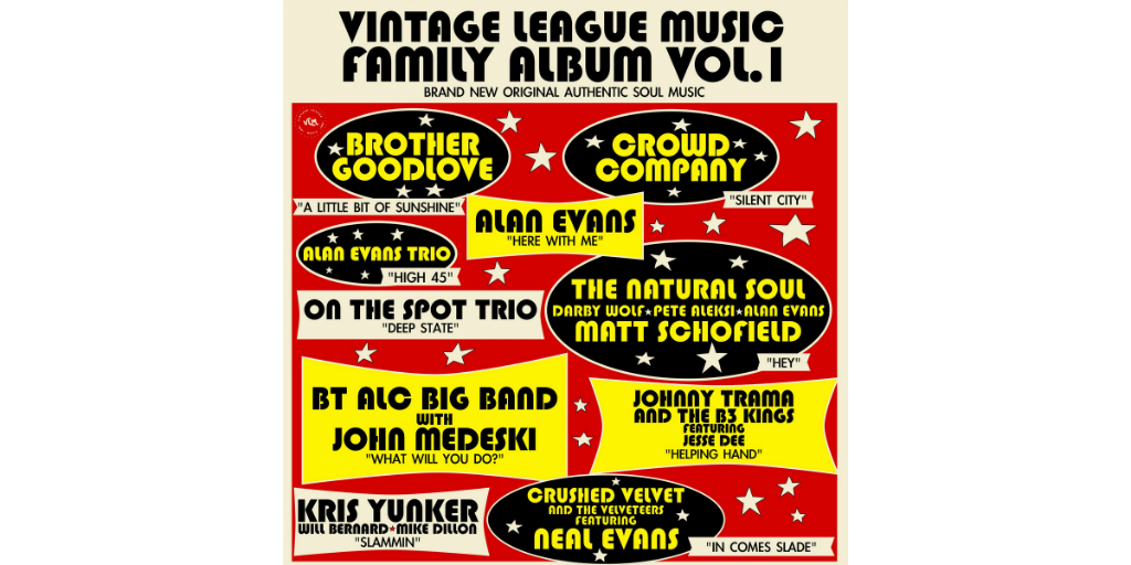 ⭐ Recommended #digital purchase ⭐ Vintage League Family Album Vol​.​1 featuring <a href="/PlayOnBrother/">Alan Evans</a>, <a href="/CrowdCoFunk/">Crowd Company</a>, <a href="/BTALCBigBand/">BT ALC Big Band</a>, <a href="/otstrio/">On The Spot Trio</a> + many more courtesy of <a href="/VintageLMusic/">Vintage League Music</a> and via <a href="/Bandcamp/">bandcamp</a> 🔜 ow.ly/YFHS50CM2wW. #PreOrder #NewMusic #Funk #Soul 👍🏾👍🏾👍🏾