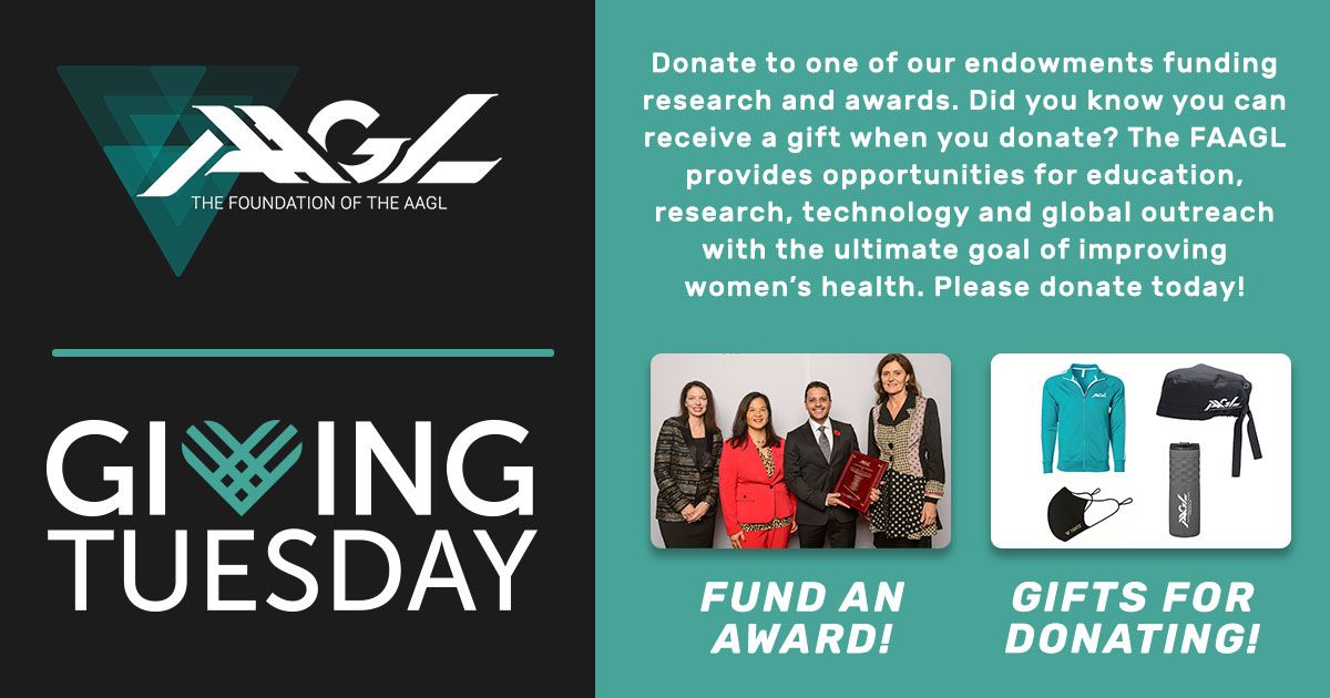 AAGL's tweet photo. Advance #MIGS worldwide by giving to the Foundation of the AAGL. Your donation funds Awards given by the #FAAGL annually to promote advances in research and MIGS education. Give today at https://t.co/pzNVBgO5VO #MIGSlife #FAAGL #AAGL #AAGL20 @AAGLFoundation @FMIGS1 @AAGLJMIG https://t.co/fqyWUfrxbM