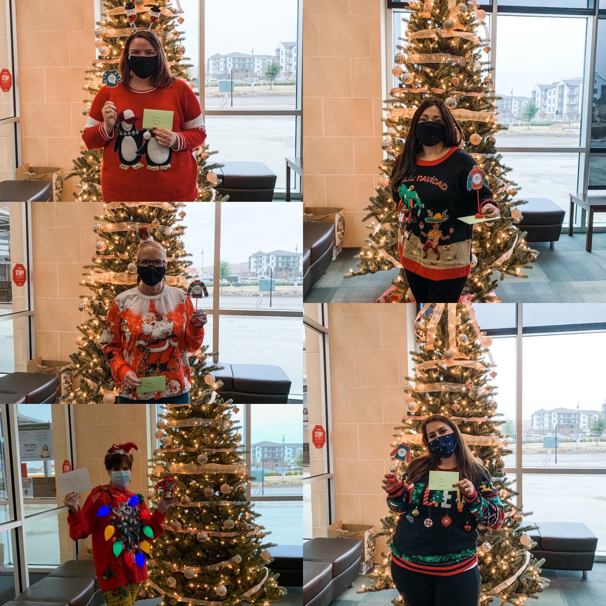 PrincipalMans's tweet photo. Ugly Christmas Sweater winners 2020.  Thank you, Viridian PTA, for judging and for the prizes! @ViridianPTA @AngieCirino @HEBISDpeople https://t.co/zMRuyuCsIz